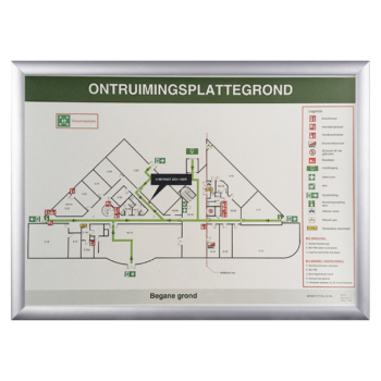 Vluchtplan borden voor veiligheid op de werkvloer